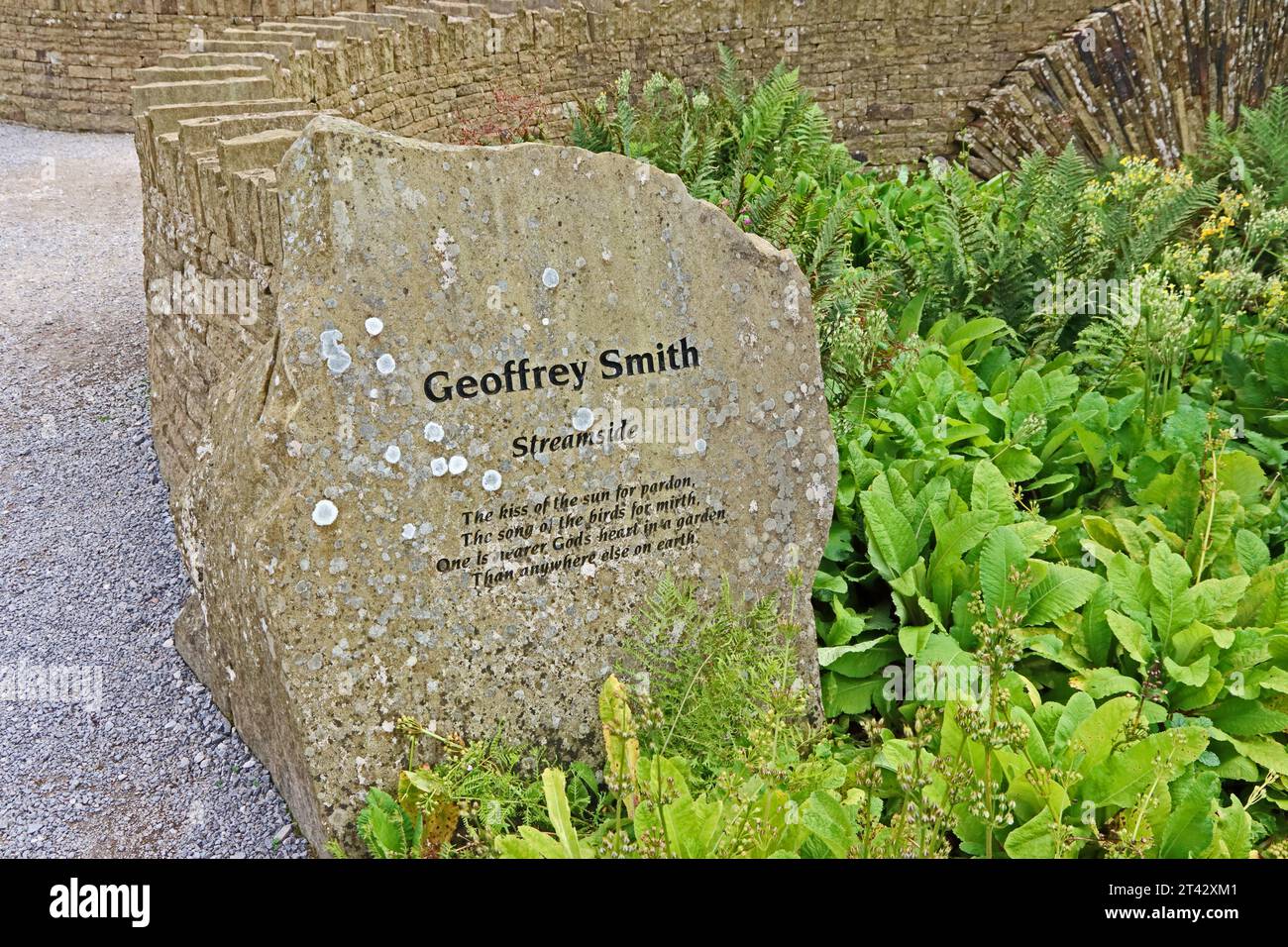 Gedenkstätte für Geoffrey Smith, ehemaliger Superintendent von Harlow Carr, Harrogate Stockfoto