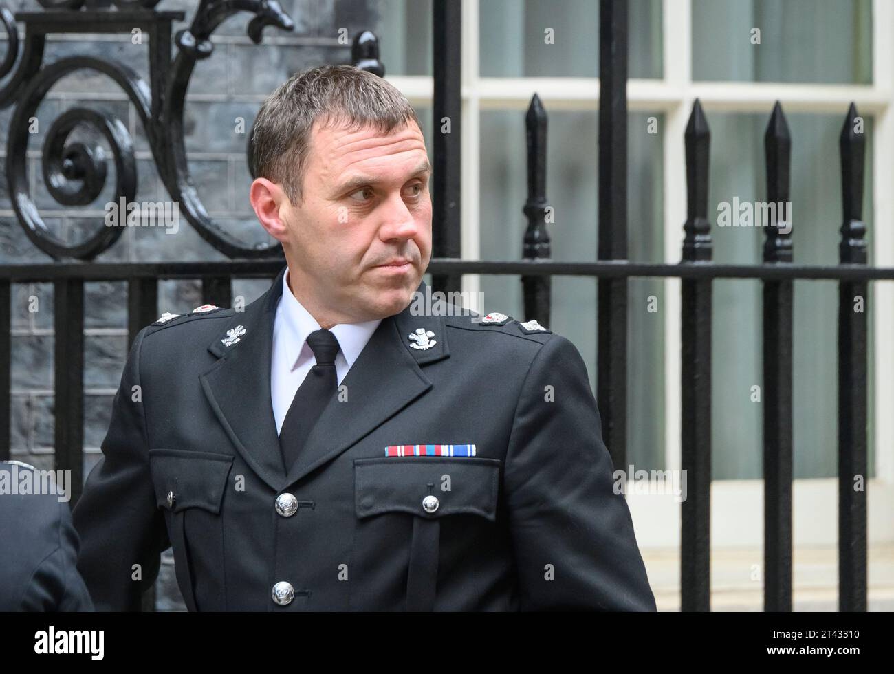 Alex Goss - Chief Superintendent, North Wales Police / Heddlu Gogledd Cymru - Ankunft in Downing Street 23. Oktober 2023 zu einem Treffen mit Chris Ph Stockfoto
