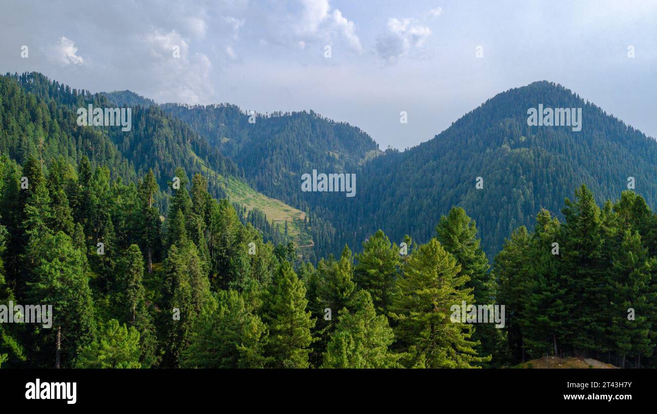 Malam Jabba ist ein beliebtes Touristenziel im SWAT-Tal Pakistans. Hier sind einige wichtige Punkte zu Malam Jabba. Stockfoto