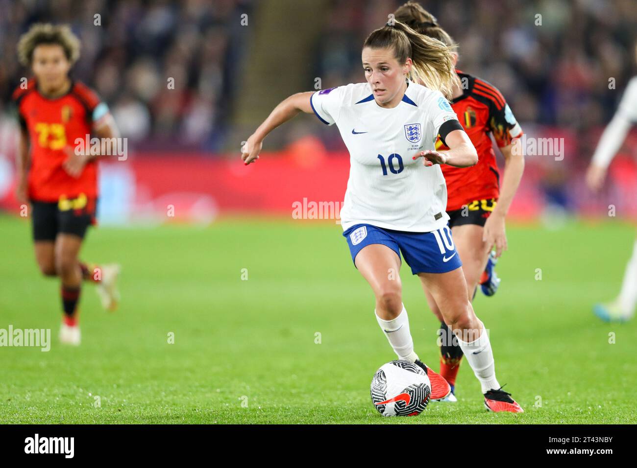 Leicester, Großbritannien. 27. Oktober 2023. Ella Toone beim Spiel der UEFA Women's Nations League zwischen England und Belgien im King Power Stadium. Stockfoto