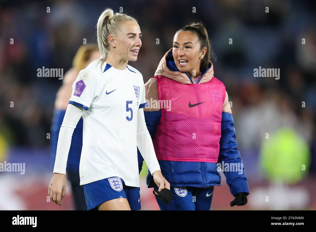 Leicester, Großbritannien. 27. Oktober 2023. Alex Greenwood beim Spiel der UEFA Women's Nations League zwischen England und Belgien im King Power Stadium. Stockfoto