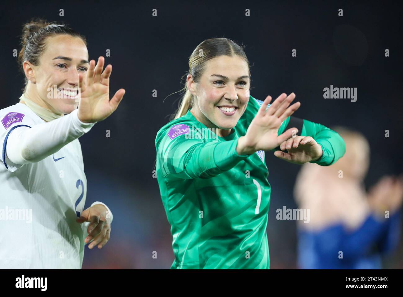 Leicester, Großbritannien. 27. Oktober 2023. Mary Earps beim Spiel der UEFA Women's Nations League zwischen England und Belgien im King Power Stadium. Stockfoto