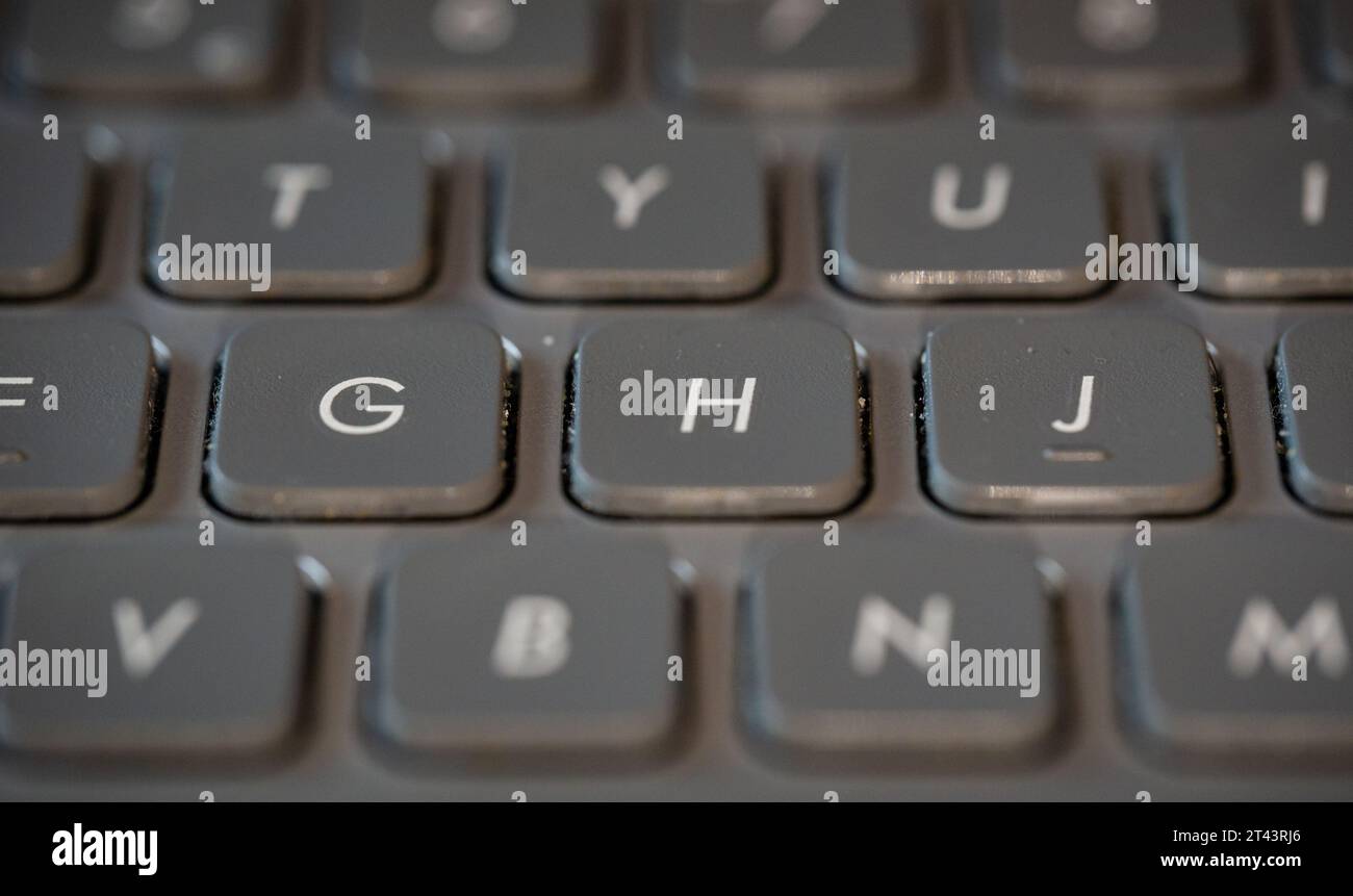 Nahaufnahme von der Tastatur eines Computers Stockfoto