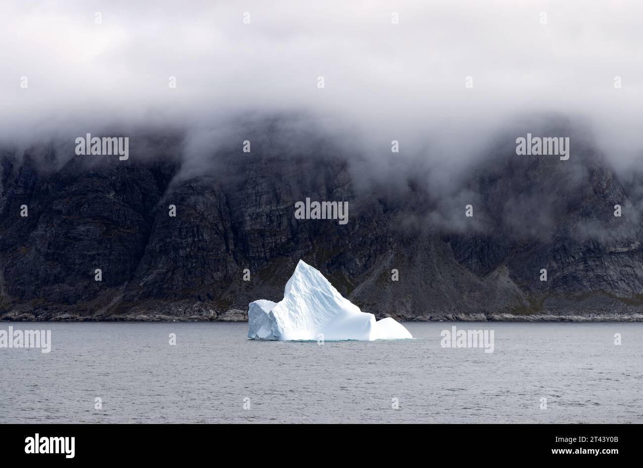 Grönland-Eisberg - ein Eisberg in einem grönländischen Fjord, südgrönländische Landschaft, Arktis, Europa. Stockfoto