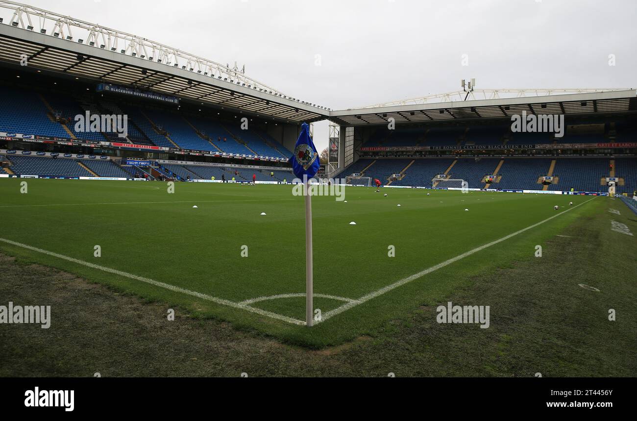 Ewood Park, Blackburn, Großbritannien. Oktober 2023. Championship Football, Blackburn Rovers versus Swansea City; eine allgemeine Ansicht des Ewood Park Stadions Credit: Action Plus Sports/Alamy Live News Stockfoto