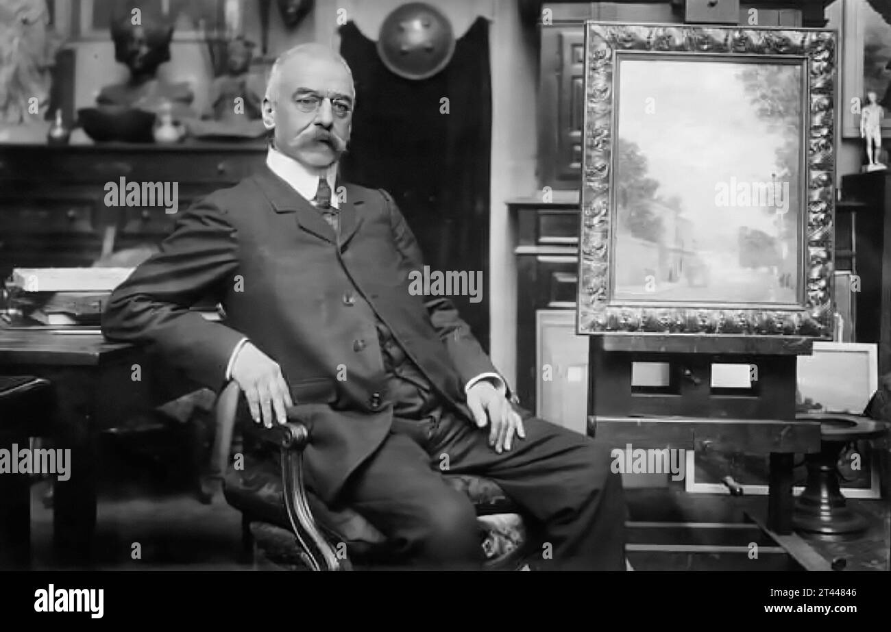 Eugene Grasset. Porträt des Schweizer Künstlers Eugène Grasset (1845-1917) von Nadar, 1910 Stockfoto