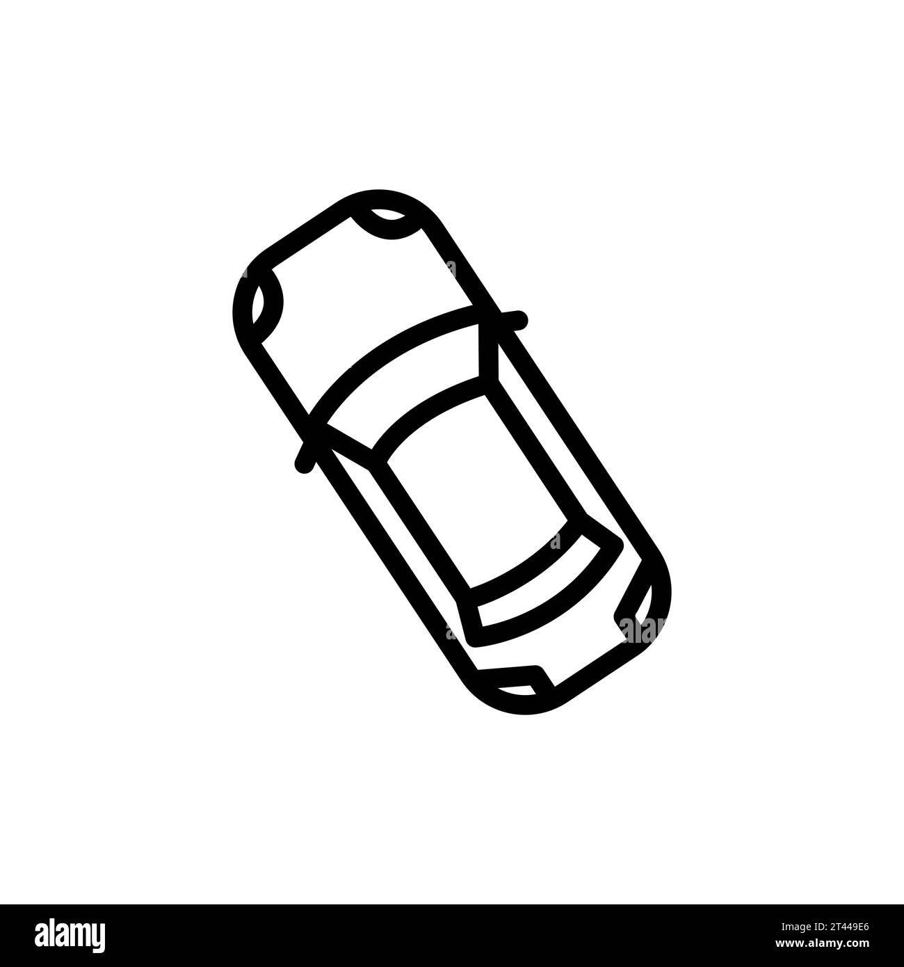 Auto Draufsicht, lineares Symbol. Linie mit bearbeitbarer Kontur Stock Vektor