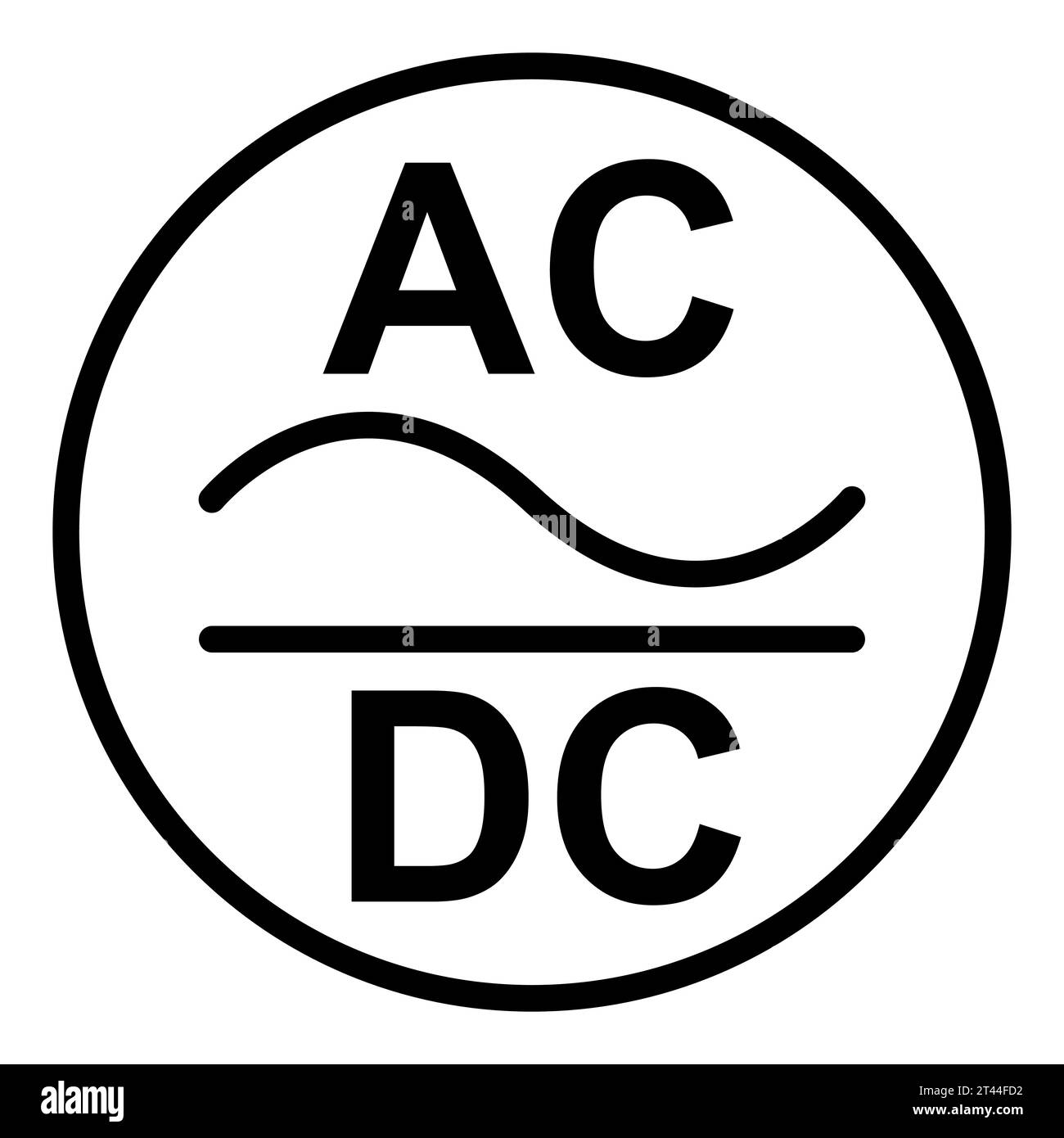 Symbol für AC-DC-Wandler, Wechselstrom, Gleichstrom, Diodenbrücke Stock Vektor