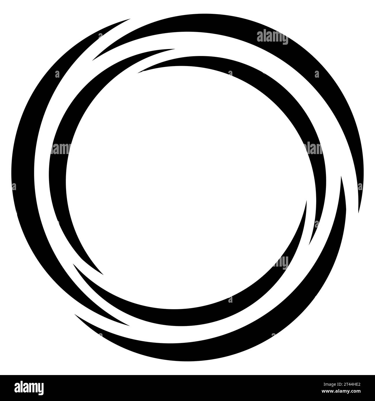 Runder Bannerrahmen, anmutiger Rahmen für Wirbelwellen, Logo-Kalligrafie-Element Stock Vektor