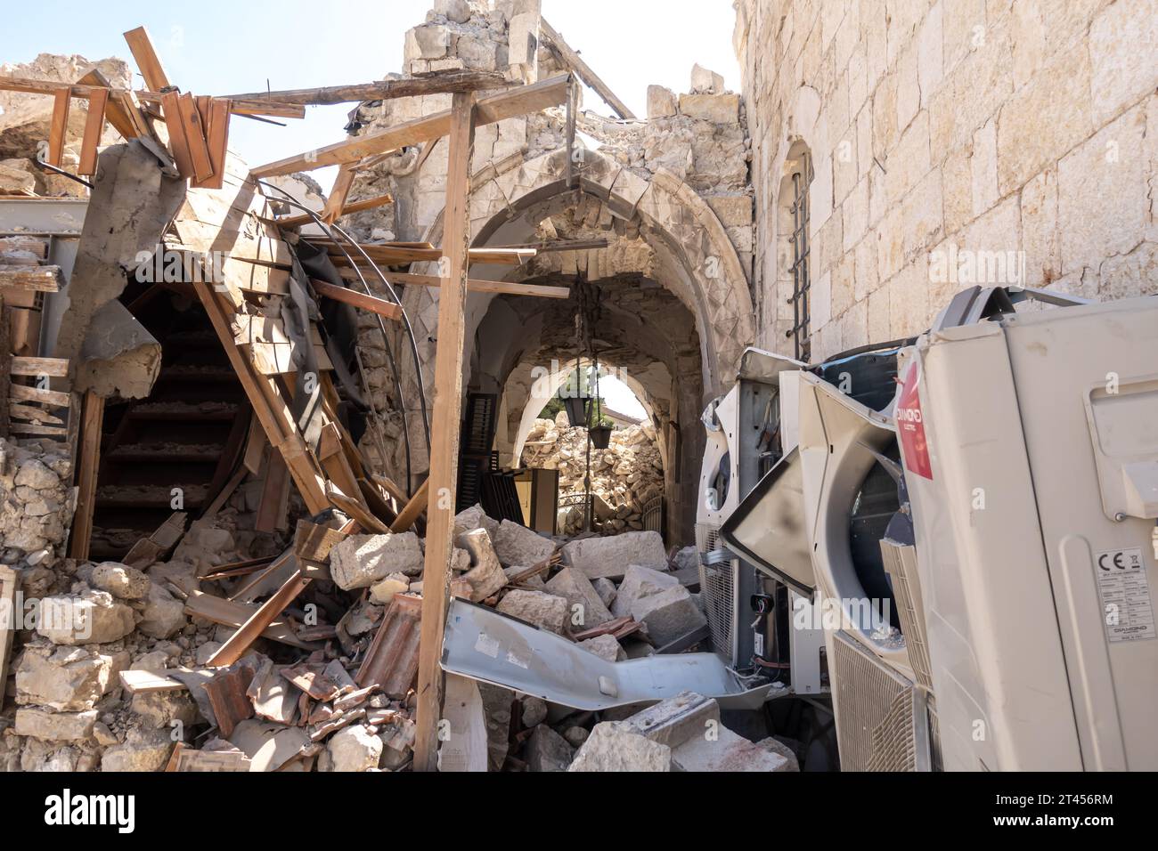 Antakya Protestan Kilisesi wurde durch das Erdbeben von 2023 beschädigt Stockfoto