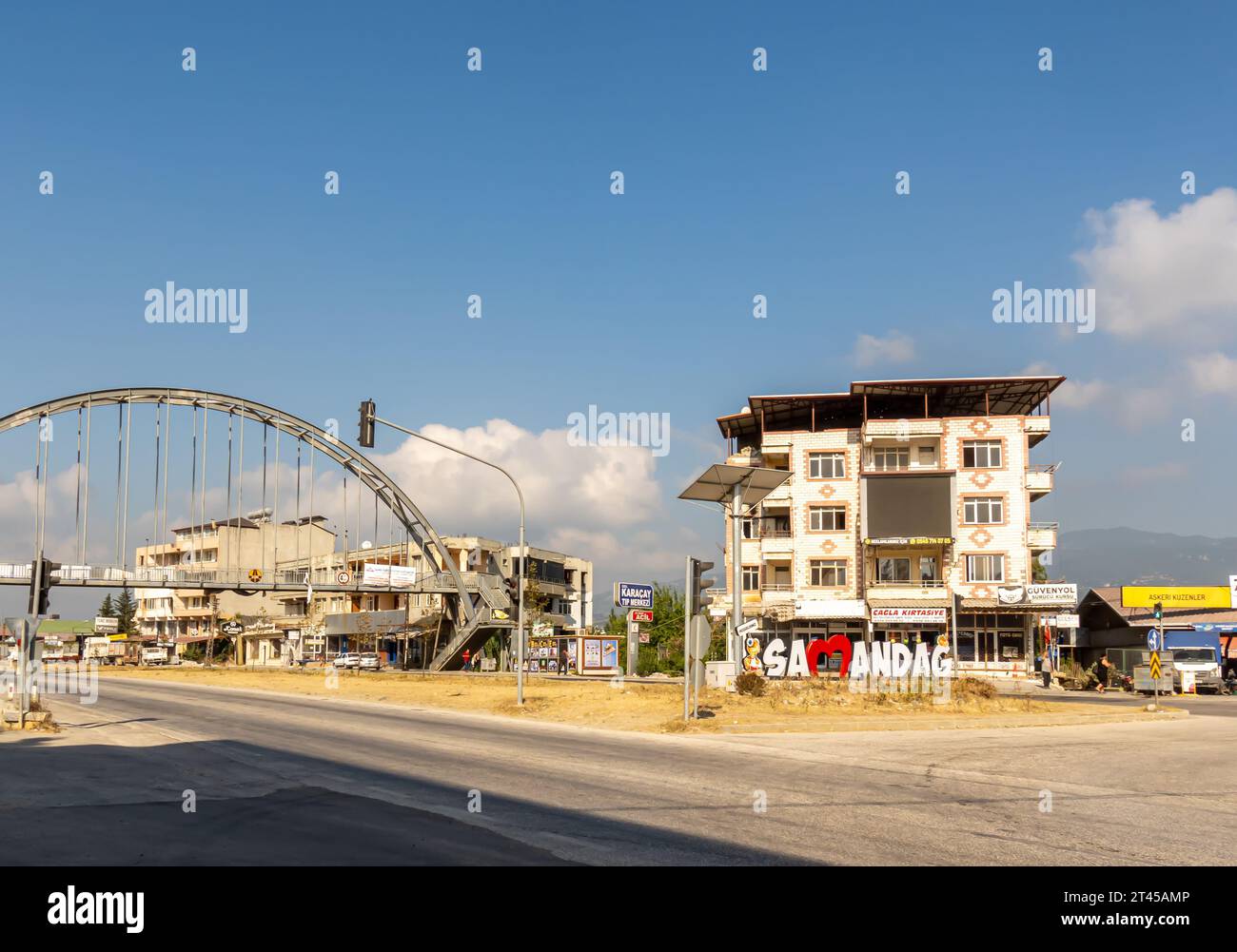 Samandağ, früher Süveydiye, ist eine Gemeinde und ein Distrikt der Provinz Hatay in der Türkei. Stockfoto
