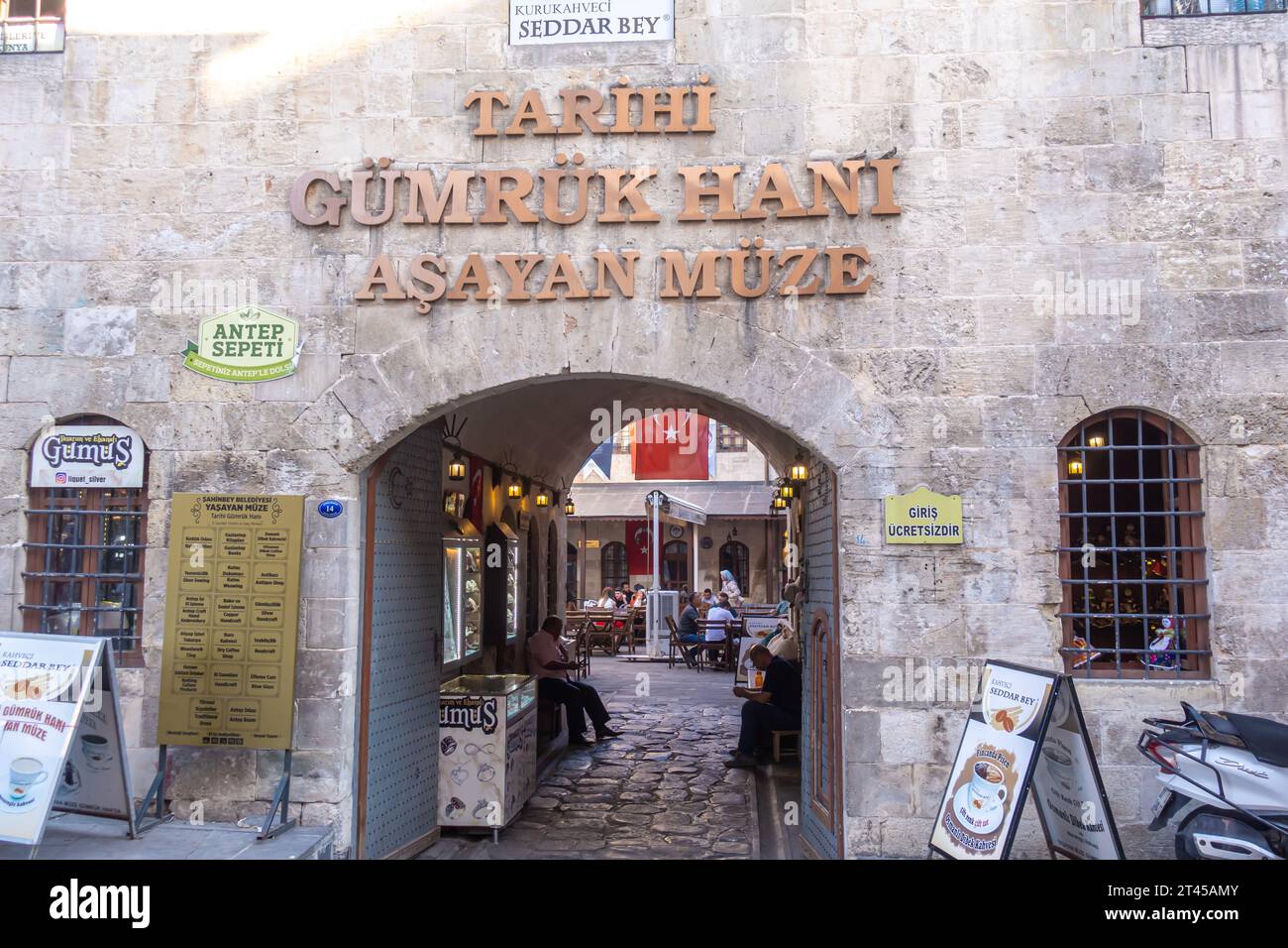 Yasayan Muze Tarihi Gumruk Hani Heritage Museum in Gaziantep, Türkiye Stockfoto