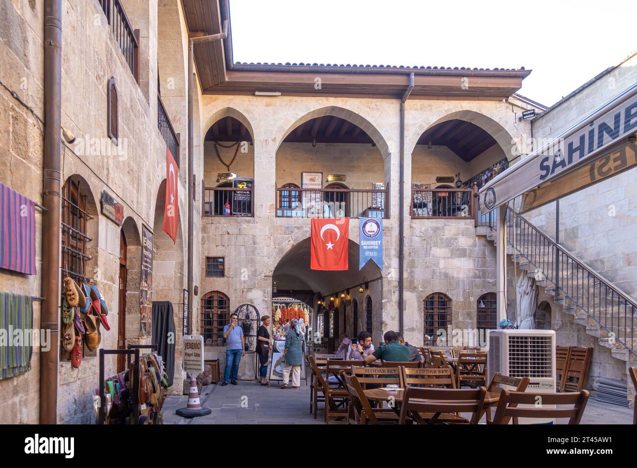 Yasayan Muze Tarihi Gumruk Hani Heritage Museum in Gaziantep, Türkiye Türkei Stockfoto