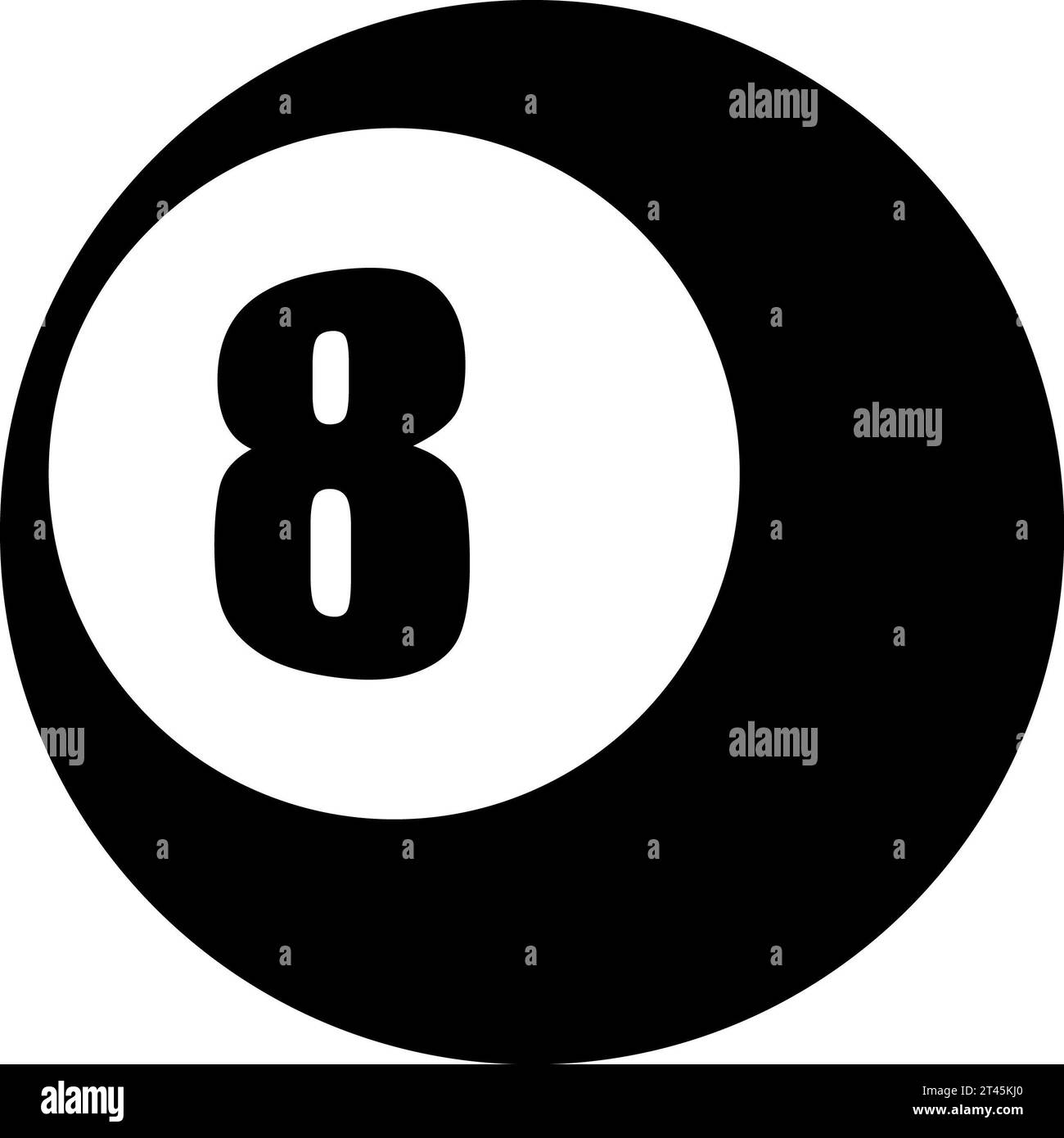 8 Bälle von Billardbällen, die Kugel acht, schwarze acht Bälle, Billard, Schild und Tag und Symbol, 8 Bälle Illustration, geeignet für Poster Stockfoto