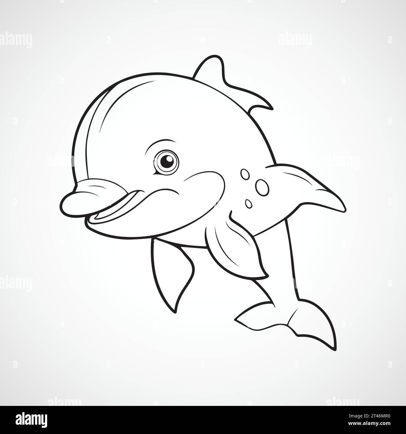 Vektor süße Delfin Zeichentrickfilm Illustration Stock Vektor