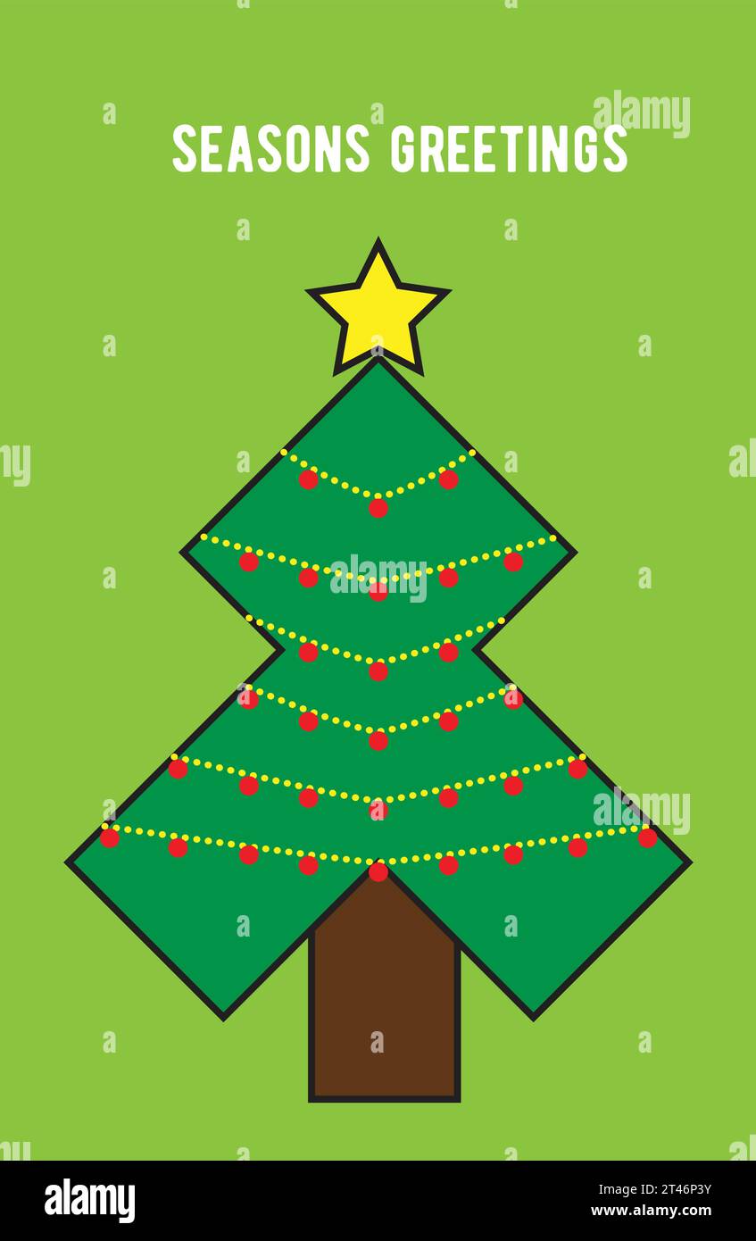 Ein glitzerndes Weihnachtsbaumschmuck in Form eines Sterns mit einem roten und grünen Muster Stock Vektor