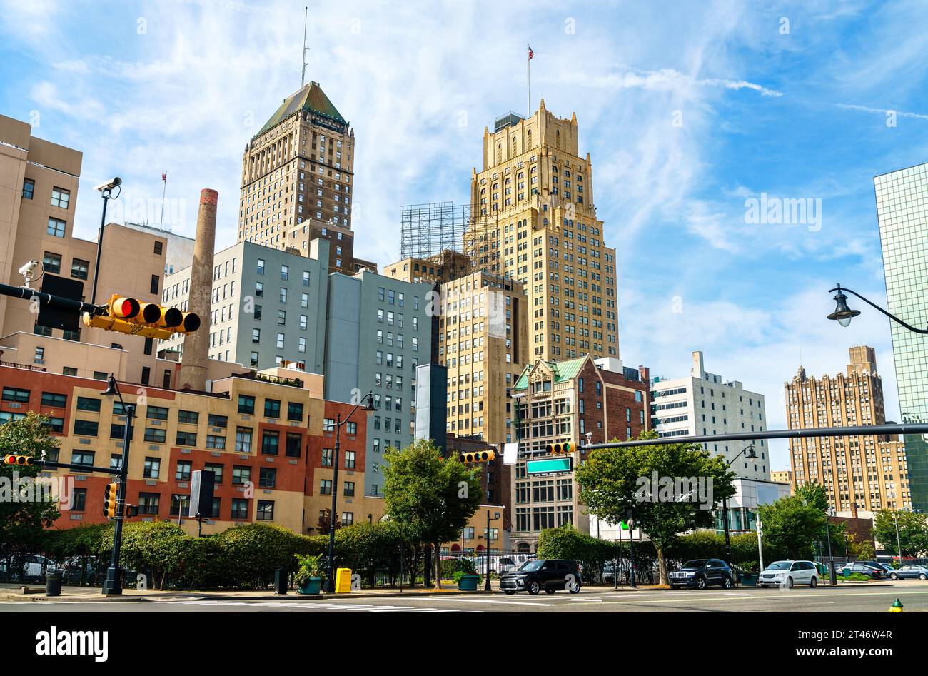 Skyline von Downtown Newark in New Jersey, USA Stockfoto