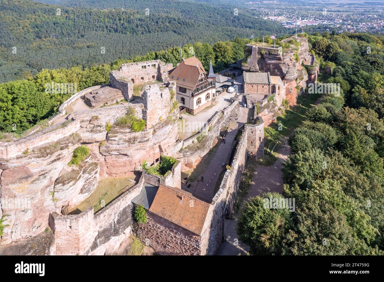 France, Bas-Rhin (67), le Haut-Barr, en allemand Hohbarr (gue aérienne) // France, Bas Rhin, le Haut-Barr (Luftaufnahme) Stockfoto