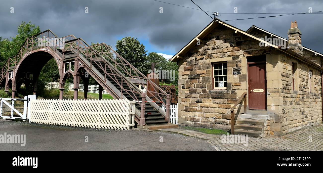 Beamish Living History Museum. UK. nordostengland. Alte erhaltene Eisenbahnausrüstung. Stockfoto