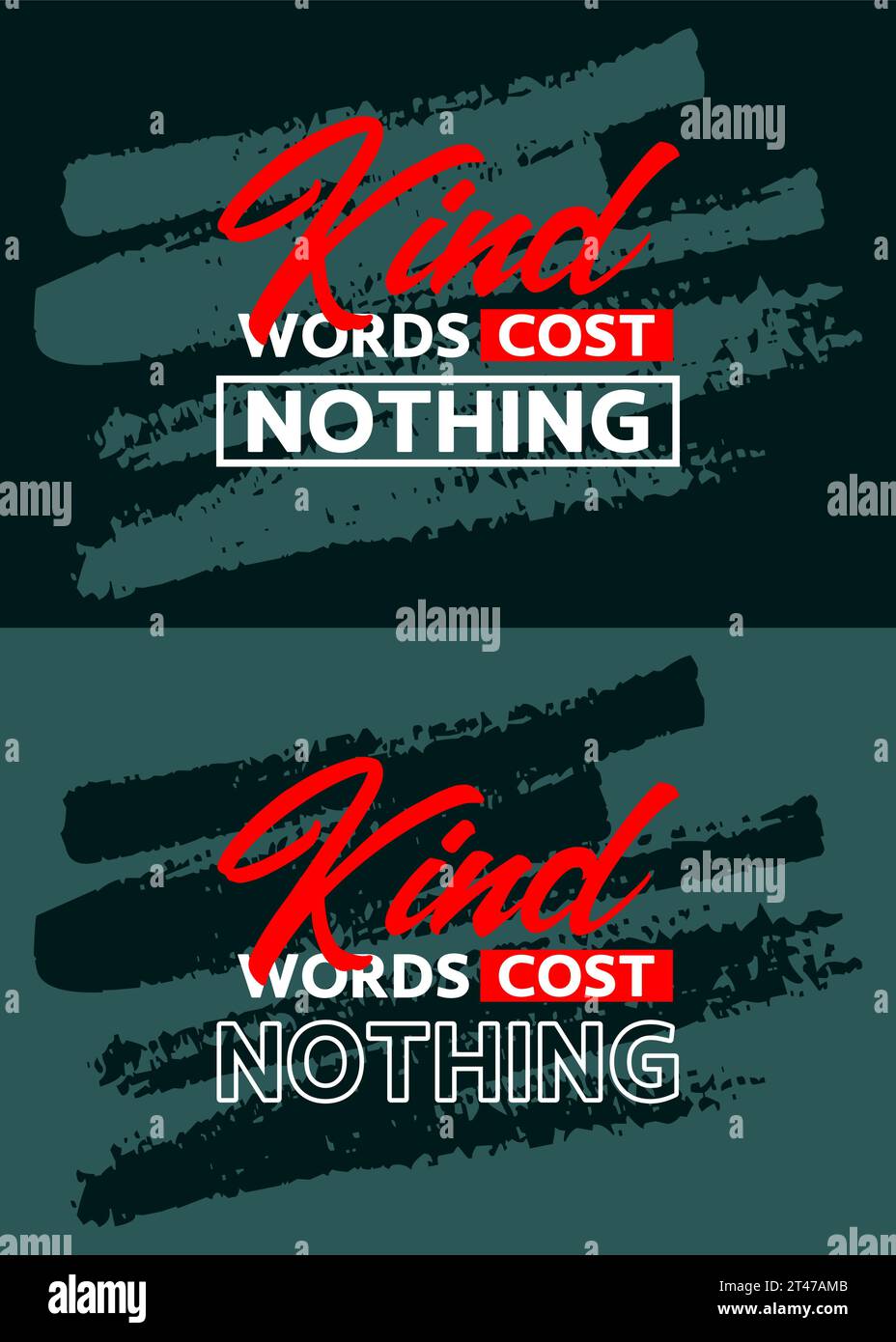 Freundliche Worte Kosten nichts motivierende Zitate streichen Hintergrund, kurze Sätze Zitate, Typografie, Slogans grunge Stock Vektor