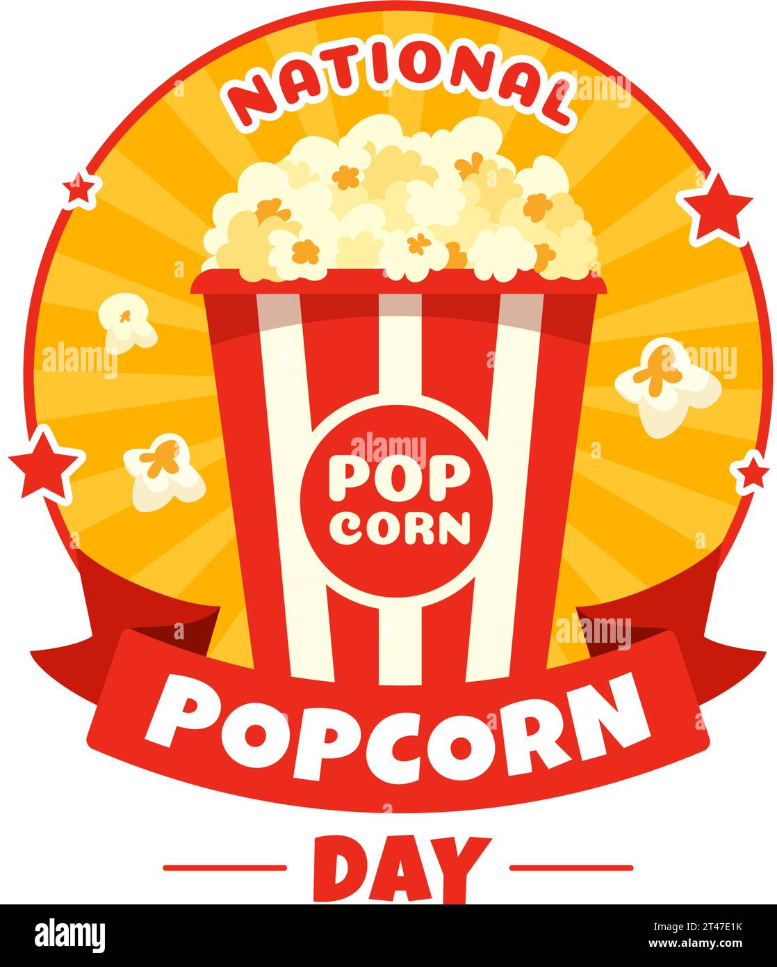 National Popcorn Day Vektor Illustration am 19. Januar mit einem Big Box Popcorns zu Poster oder Banner in Flat Cartoon Hintergrund Design Stock Vektor