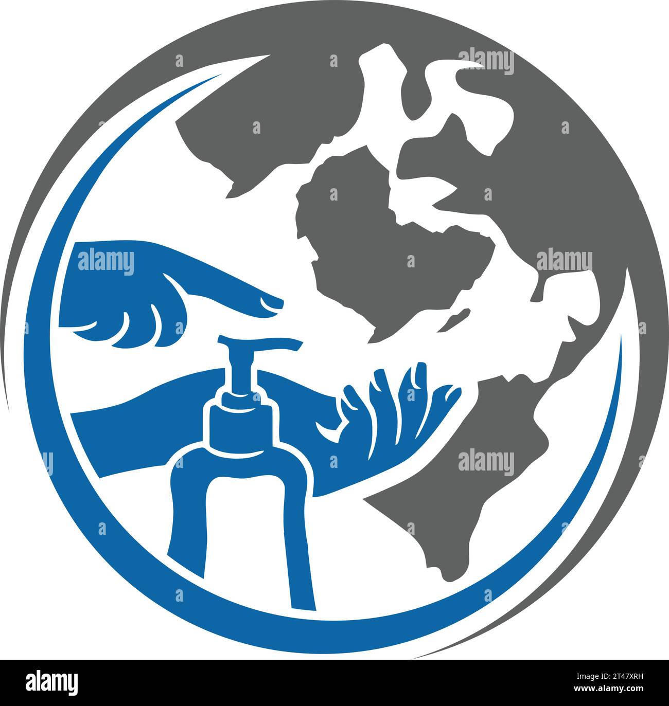 Vector Global Handwäsche Logo Stock Vektor