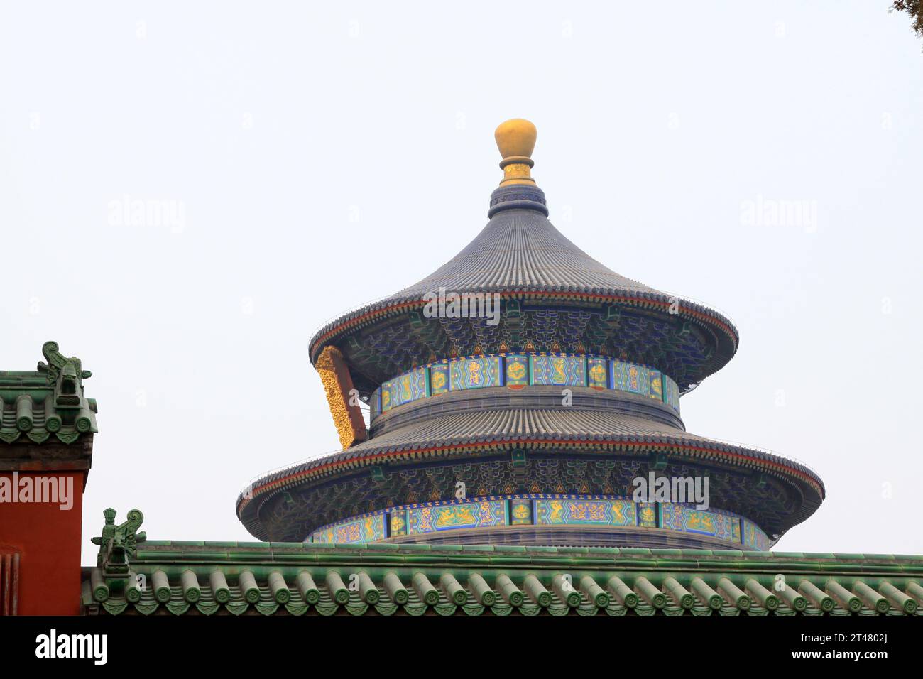 PEKING - 17. JANUAR: Die QiNianDian-Architektur im Tempel des Himmels Park, am 17. Januar 2014, Peking, China. Stockfoto