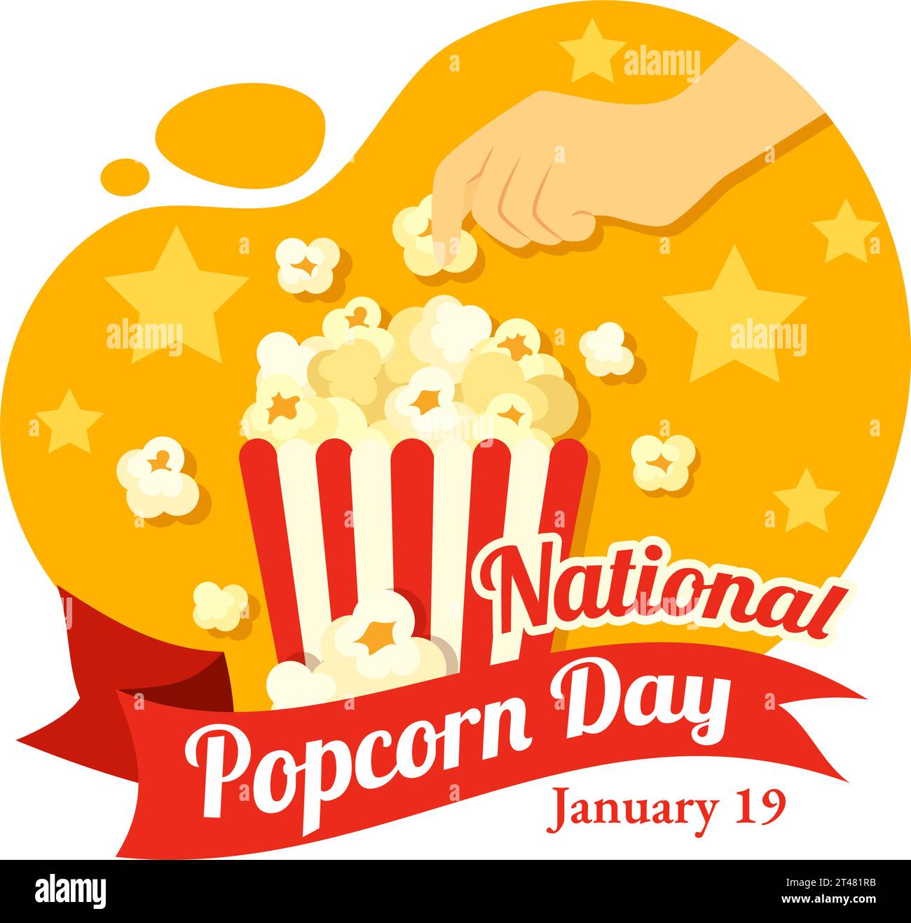 National Popcorn Day Vektor Illustration am 19. Januar mit einem Big Box Popcorns zu Poster oder Banner in Flat Cartoon Hintergrund Design Stock Vektor