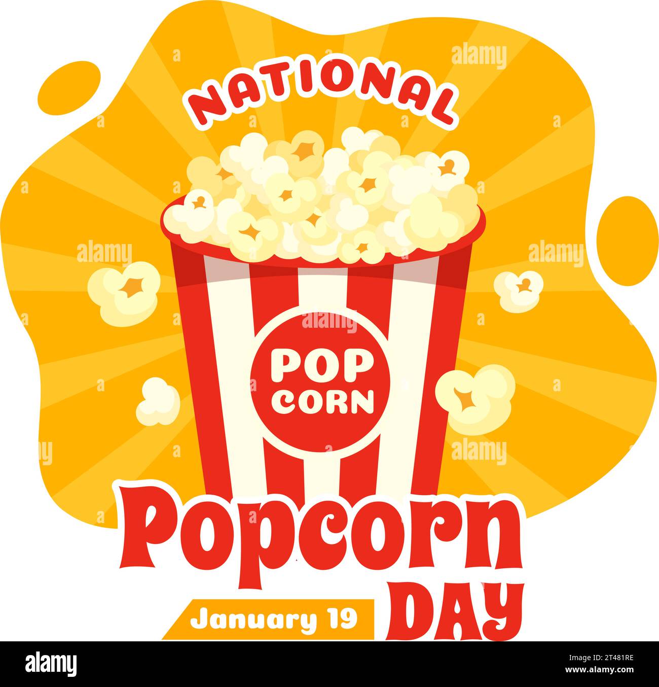National Popcorn Day Vektor Illustration am 19. Januar mit einem Big Box Popcorns zu Poster oder Banner in Flat Cartoon Hintergrund Design Stock Vektor