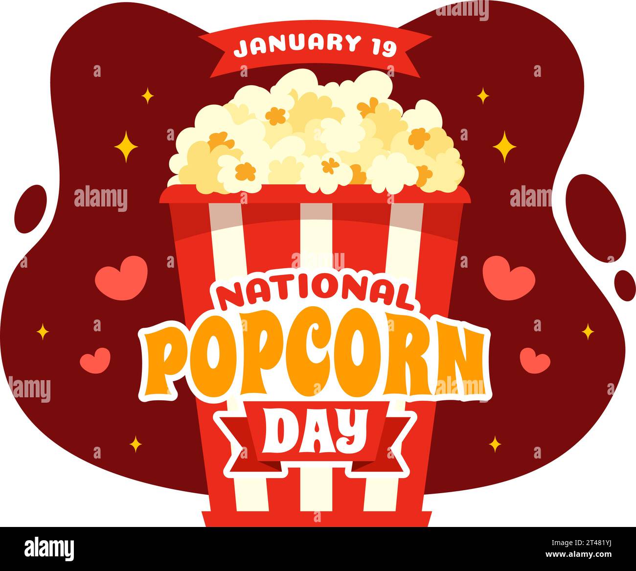 National Popcorn Day Vektor Illustration am 19. Januar mit einem Big Box Popcorns zu Poster oder Banner in Flat Cartoon Hintergrund Design Stock Vektor