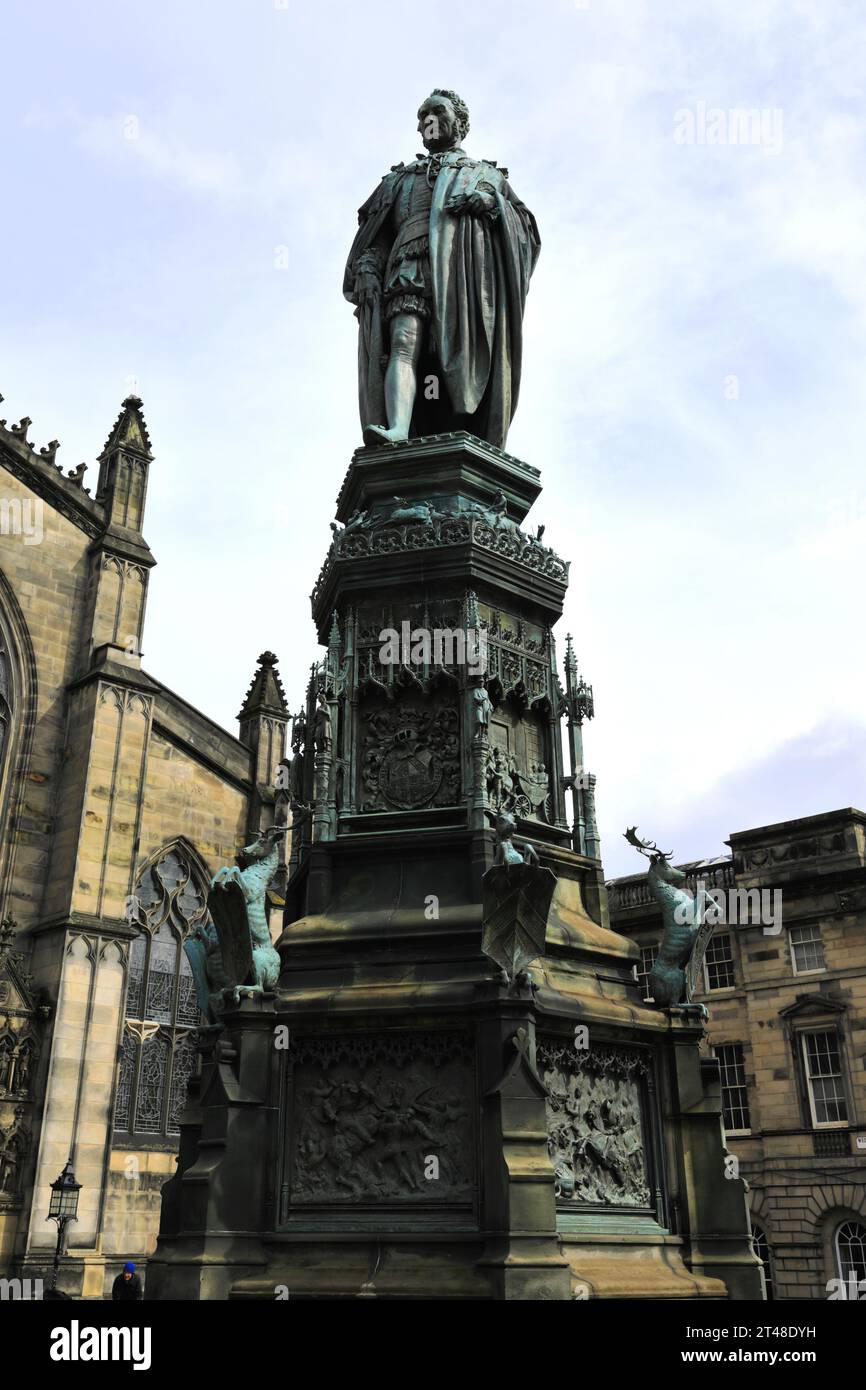 Walter Francis Statue, Parliament Square, Royal Mile, Edinburgh City, Schottland, UK Stockfoto