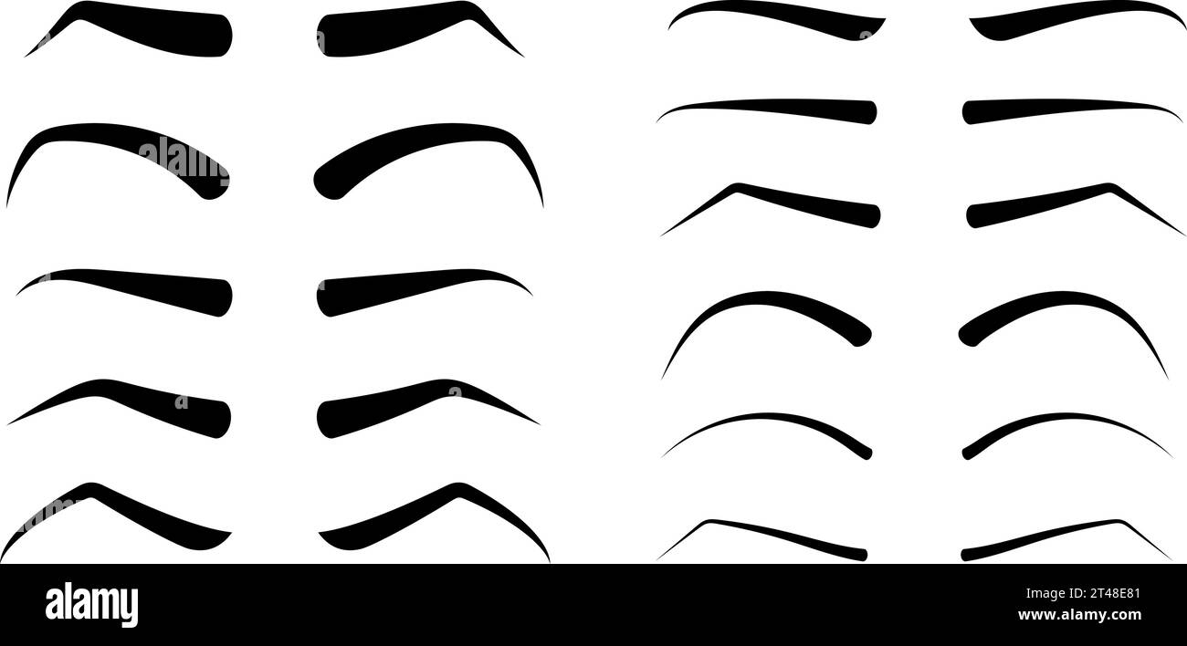 Satz von schwarzen Augenbrauenvektoren Stock Vektor
