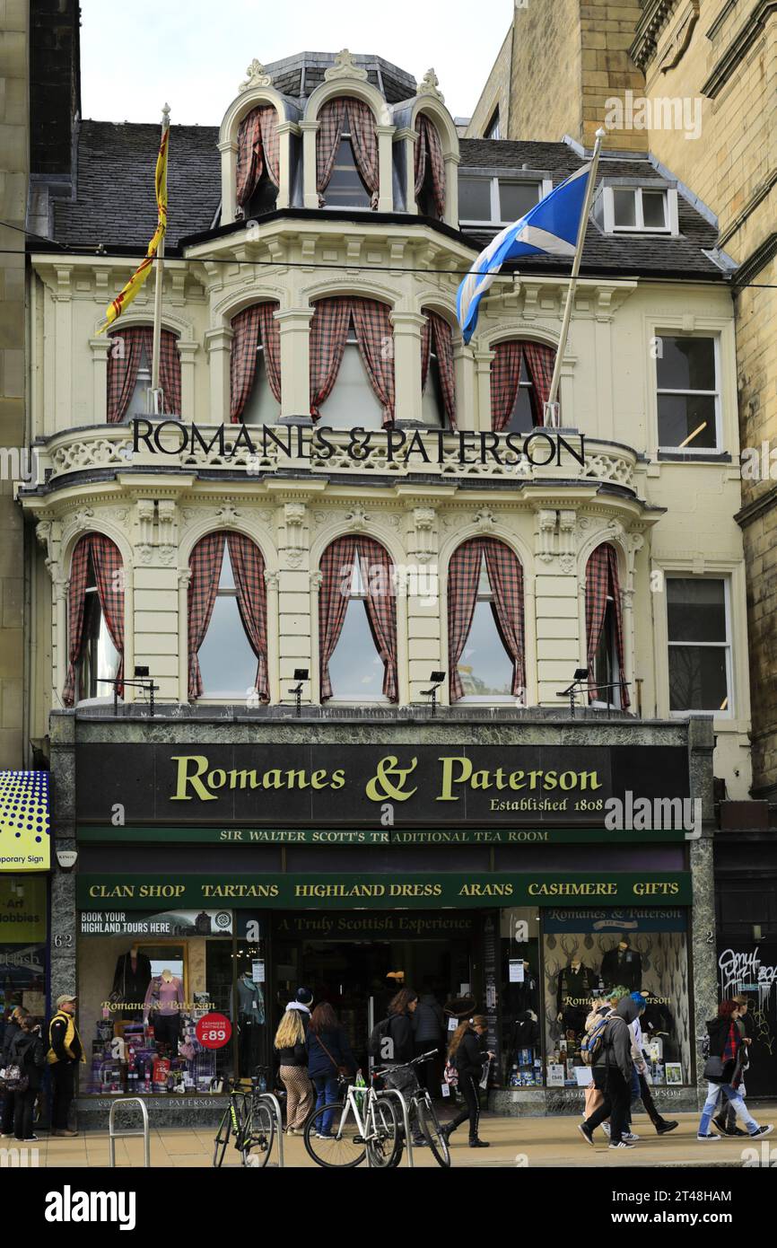 Romanes and Patersons Teashop, Princes Street, Edinburgh City, Schottland, Großbritannien Stockfoto