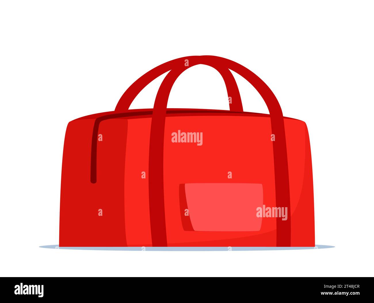Rote Reisetasche oder Tasche für Sportbekleidung. Sporttasche für Training und Fitness. Vektorabbildung Stock Vektor
