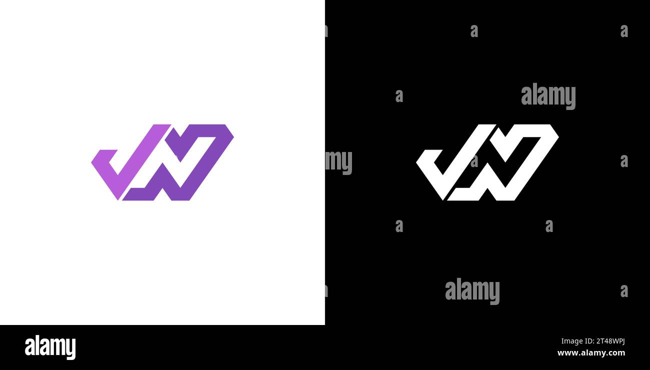 JN-Logo, JN-Monogramm, Initial JN-Logo, Buchstabe JN-Logo mit negativem Raum, Symbol, Vektor Stock Vektor
