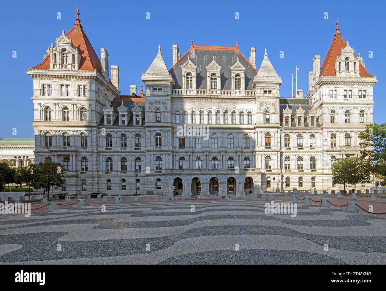 Das New York State Capitol, Sitz der Regierung von New York, befindet sich in Albany, der Hauptstadt des US-Bundesstaates New York. Stockfoto