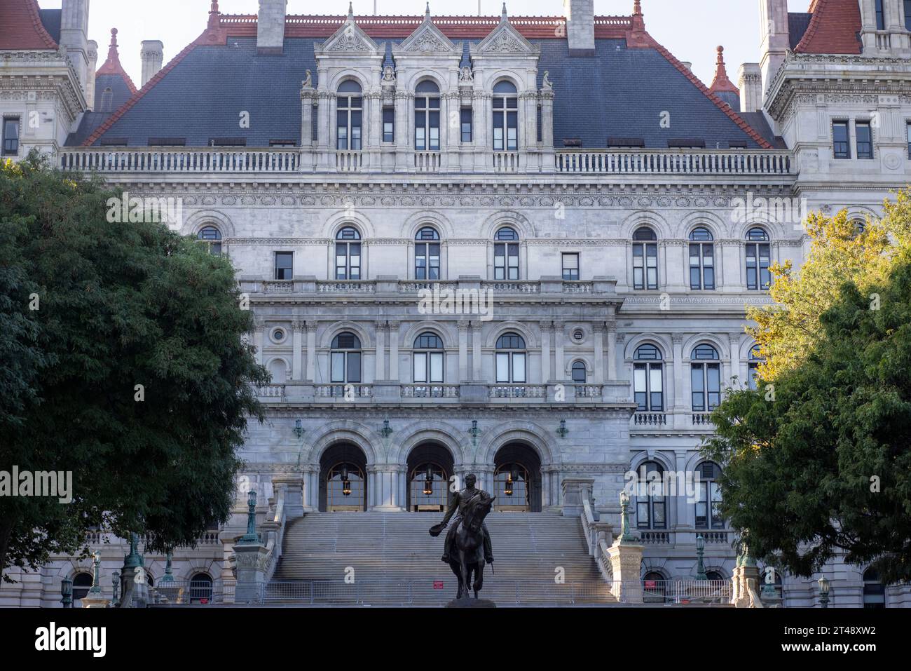 Das New York State Capitol, Sitz der Regierung von New York, befindet sich in Albany, der Hauptstadt des US-Bundesstaates New York. Stockfoto