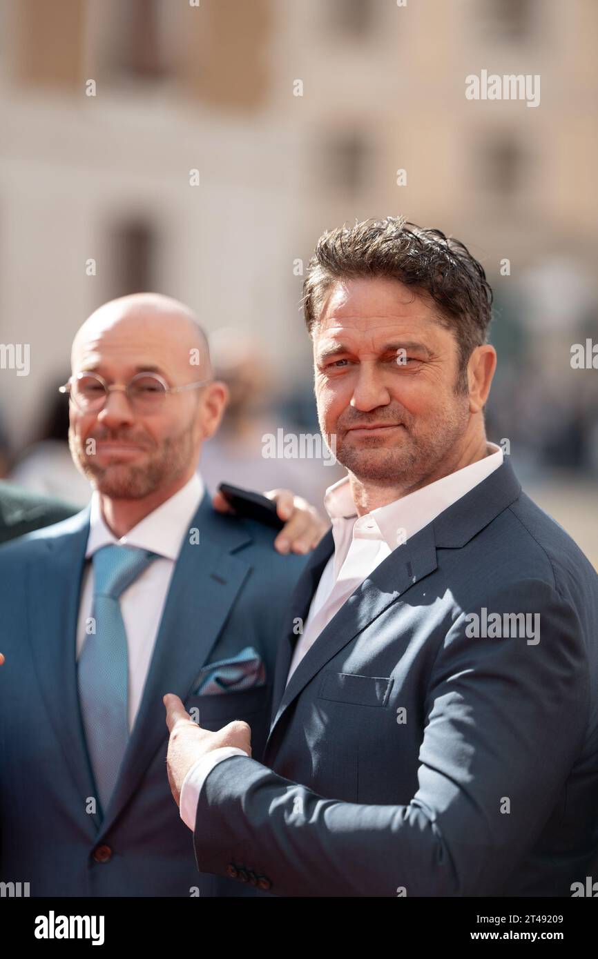 Rom, Italien. Oktober 2023. ROM, ITALIEN - 29. OKTOBER: Gerard Butler besucht einen roten Teppich auf der 21. Alice Nella Citta während des 18. Rom Film Festivals am 29. Oktober 2023 in Rom (Foto: Luca Carlino/NurPhoto) Credit: NurPhoto SRL/Alamy Live News Stockfoto