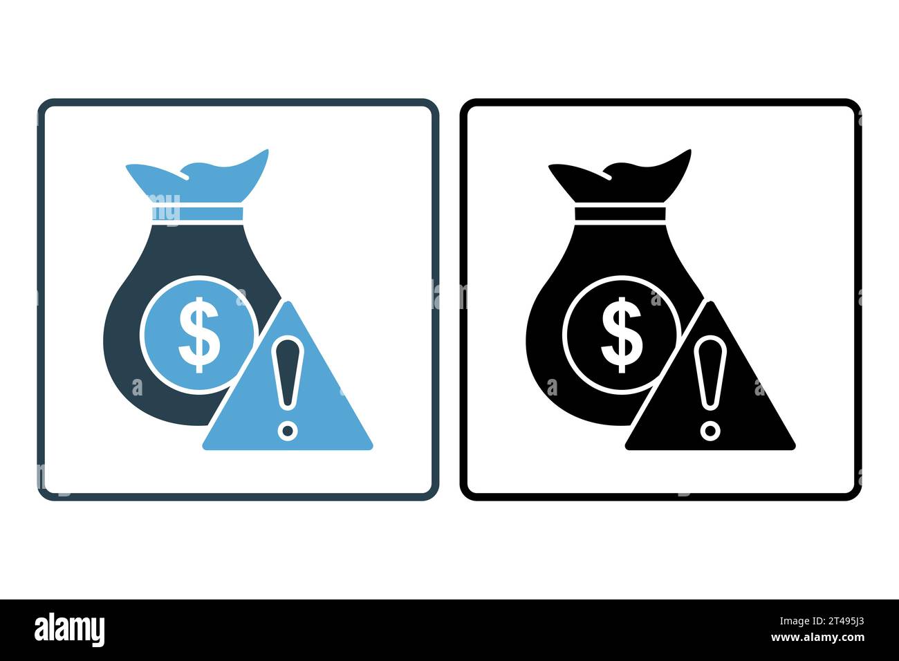 Symbol "Investitionsrisiko". Symbol für Investitionen und Finanzkonzepte. Symbolstil durchgehend. Einfache Vektorkonstruktion bearbeitbar Stock Vektor