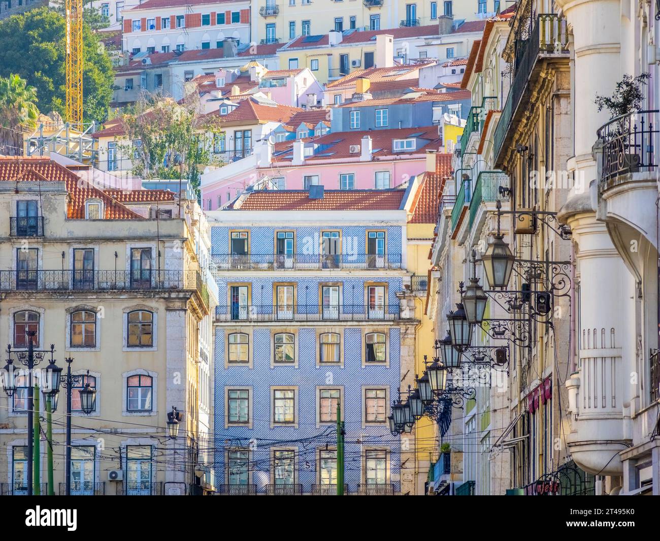Baixa im Zentrum von Lissabon Portugal Stockfoto