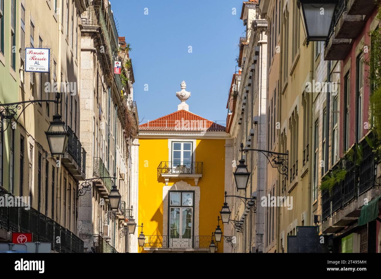 Baixa im Zentrum von Lissabon Portugal Stockfoto