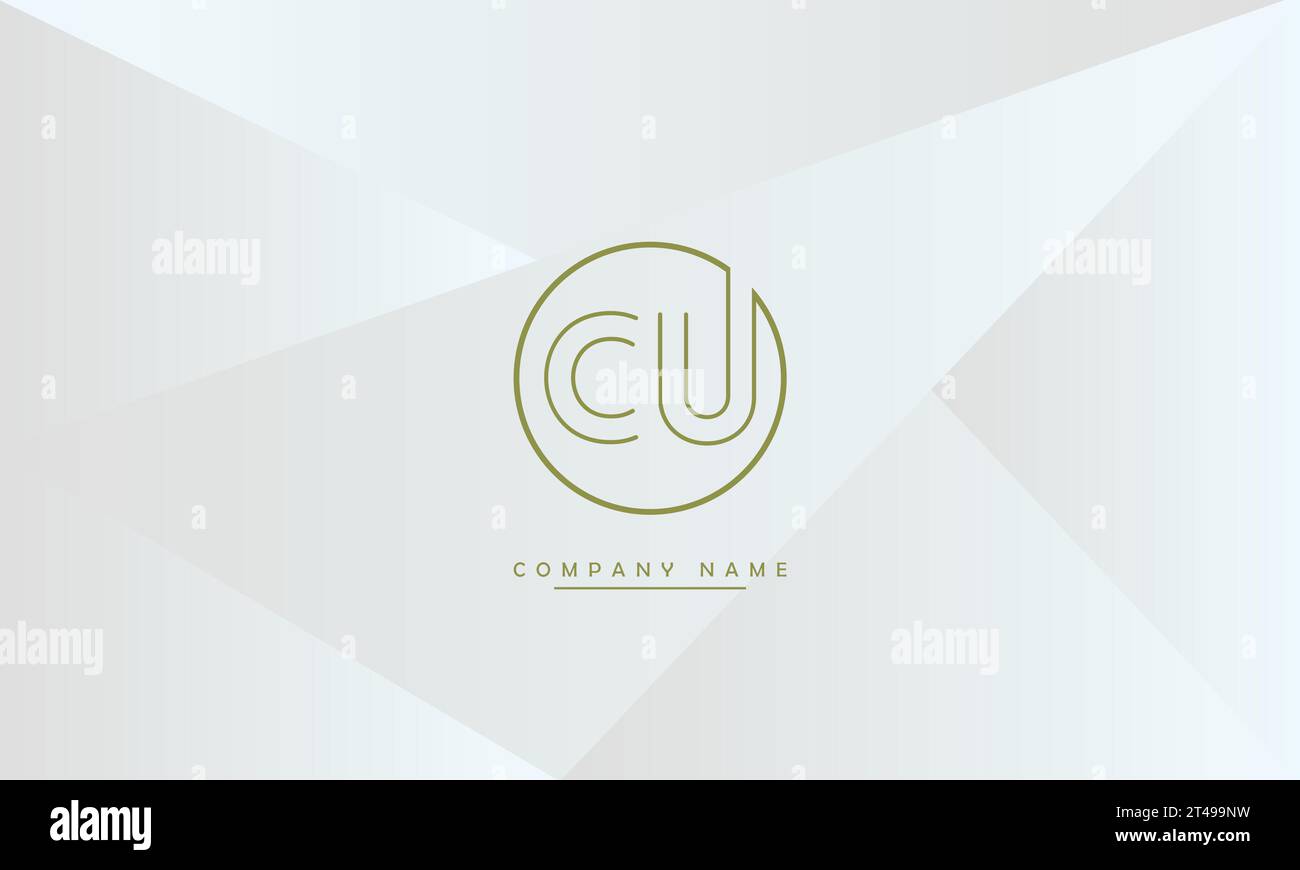 CU, UC – Logo-Monogramm mit abstrakten Buchstaben Stock Vektor