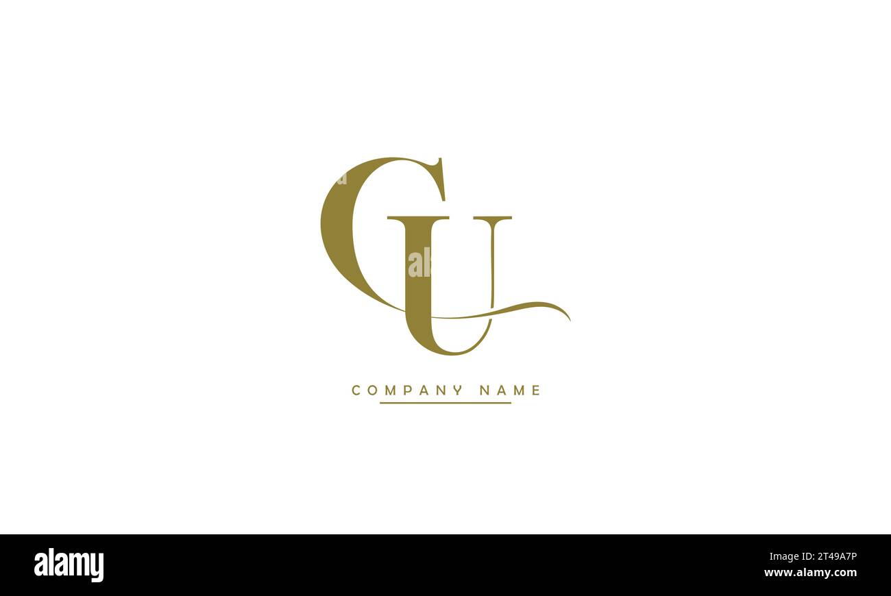 CU, UC – Logo-Monogramm mit abstrakten Buchstaben Stock Vektor