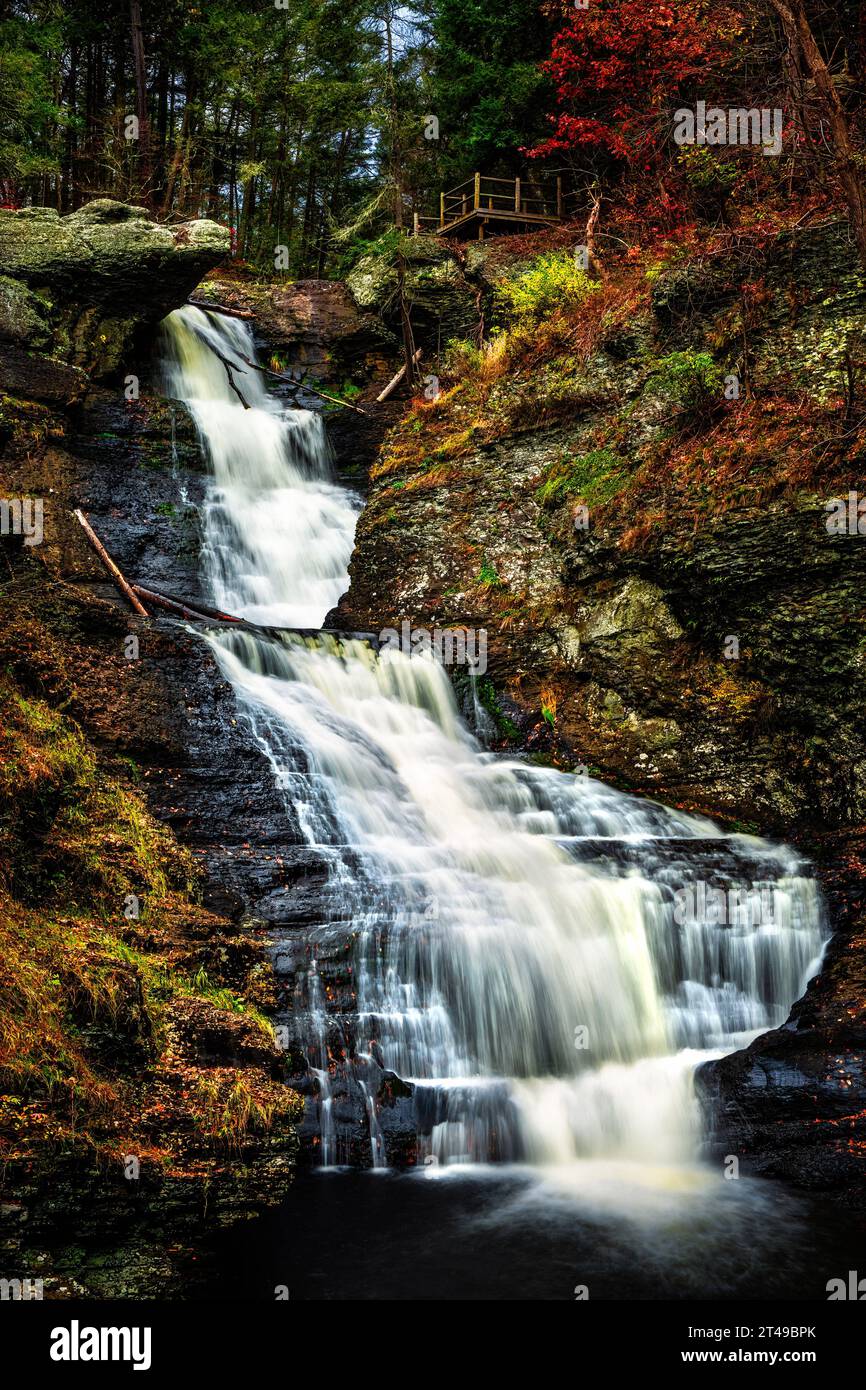 Raymondskill Falls in den Poconos, Pennsylvania Stockfoto