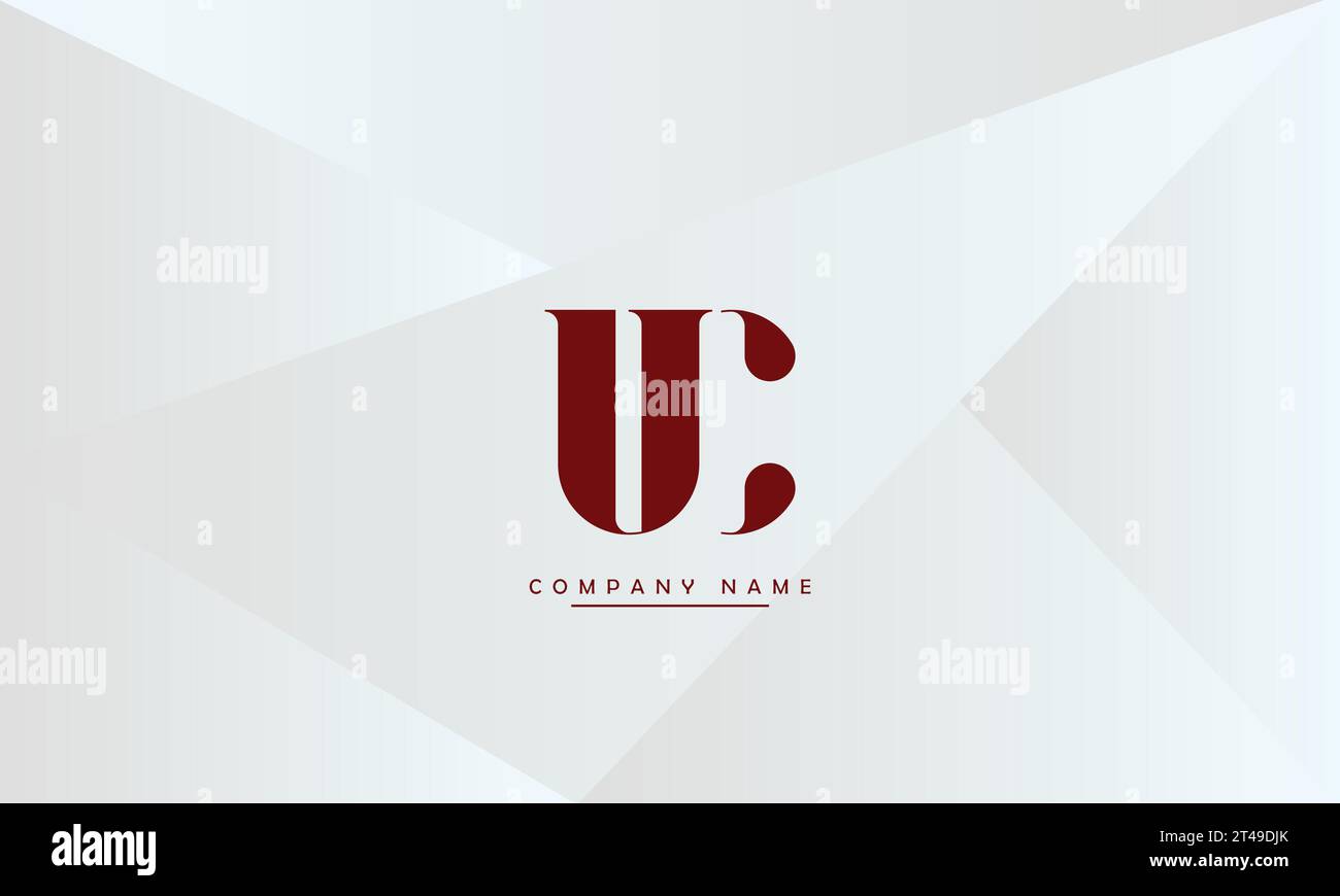 CU, UC – Logo-Monogramm mit abstrakten Buchstaben Stock Vektor