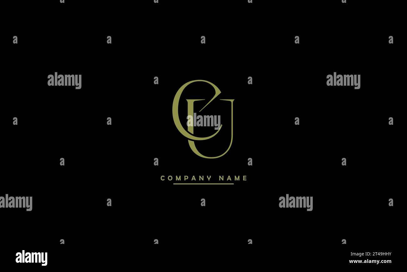 CU, UC – Logo-Monogramm mit abstrakten Buchstaben Stock Vektor