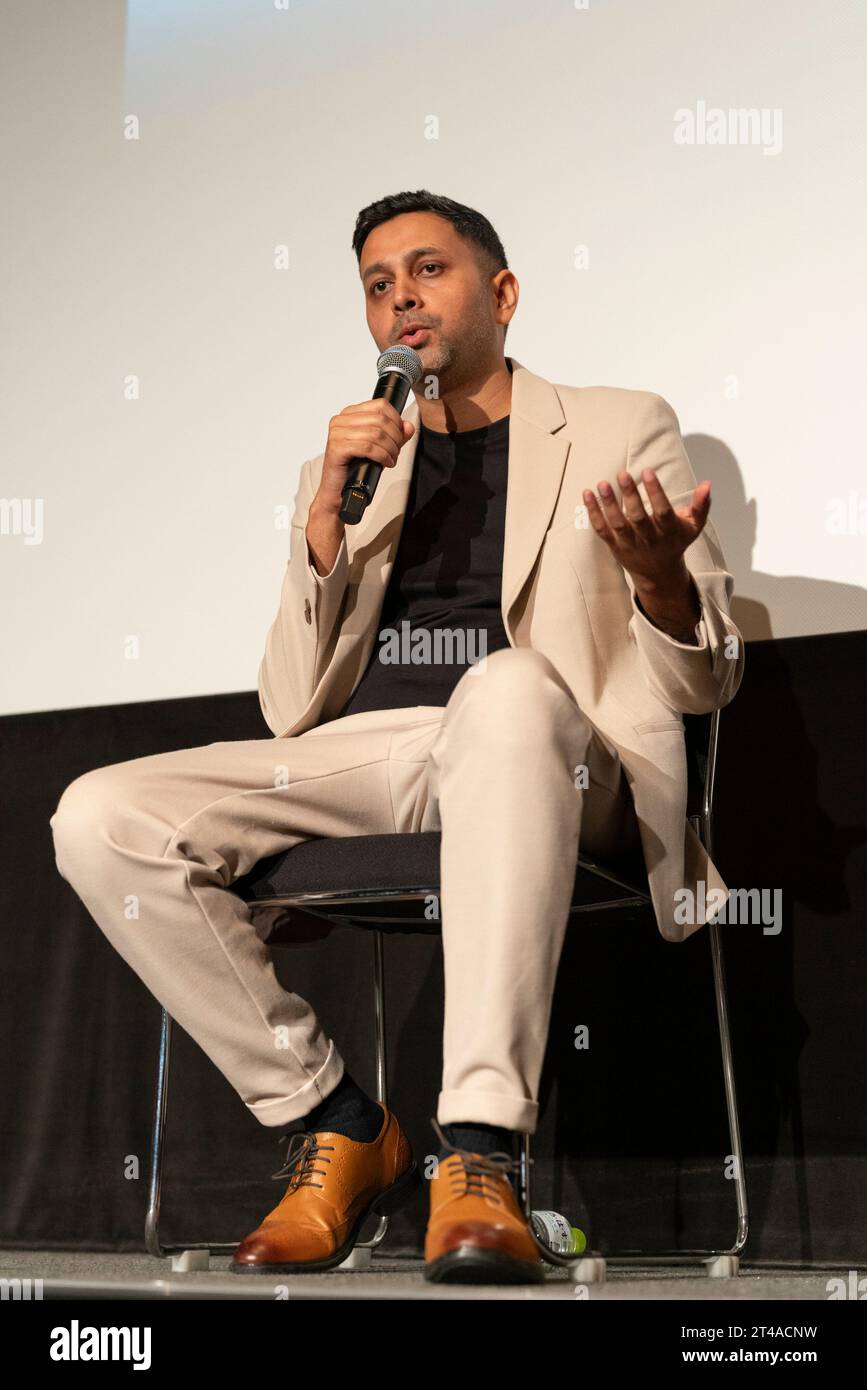 Tokio, Japan. Oktober 2023. Nikhil Sachan, 27. Oktober 2023 – Tokio International Film Festival 2023: Sumo Didi Q&A in Tokio. Quelle: Keiichi Miyashita/AFLO/Alamy Live News Stockfoto