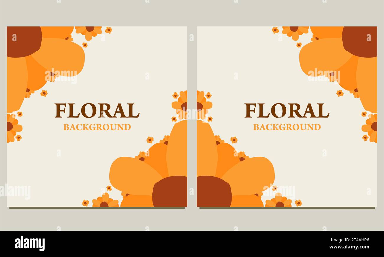 Hintergrund für Social Media-Post mit Blumenblättern. Geeignet für Post in sozialen Medien, Bannerdesign und Internet-Anzeigen. Stockfoto