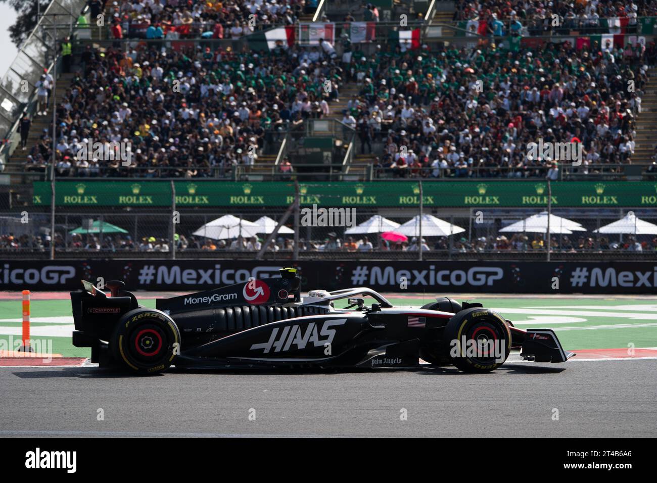 Großer Preis Von Mexiko-Stadt, Mexiko. Oktober 2023. Nico HŸlkenberg fährt für Haas-Ferrari in Wagen 27. Quelle: Lexie Harrison-Cripps/Alamy Live News Stockfoto