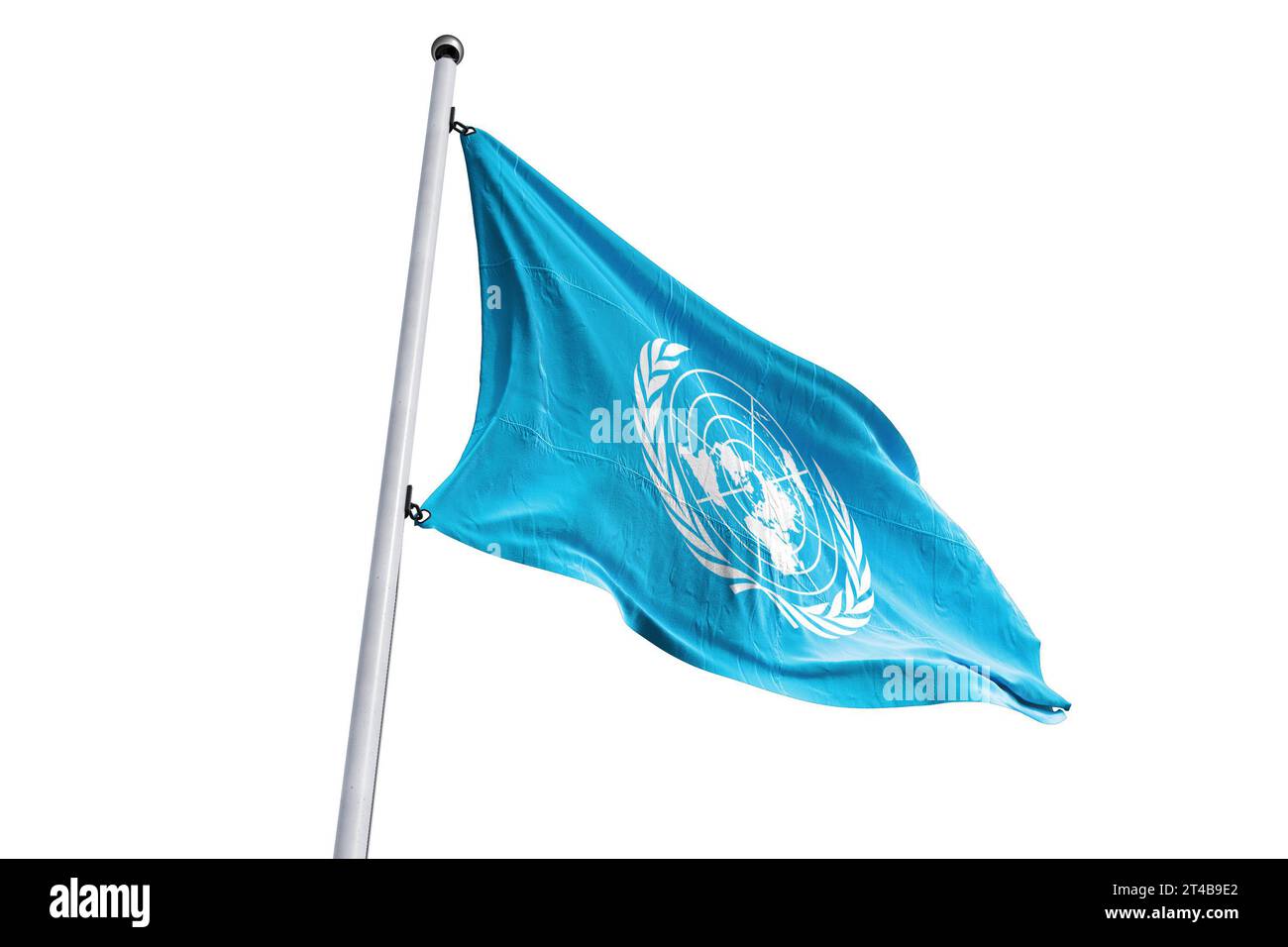 Flagge der Vereinten Nationen. Stockfoto